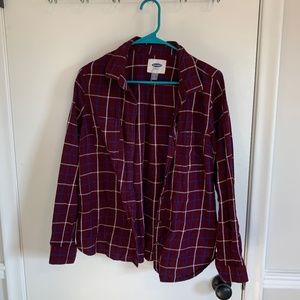 Old Navy Maroon Flannel Size Large